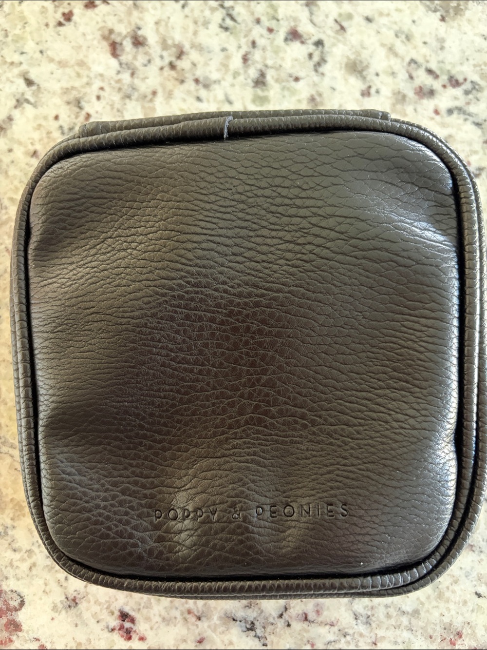 Poppy & Peonies Black Pebbled Vegan Leather Tech Case